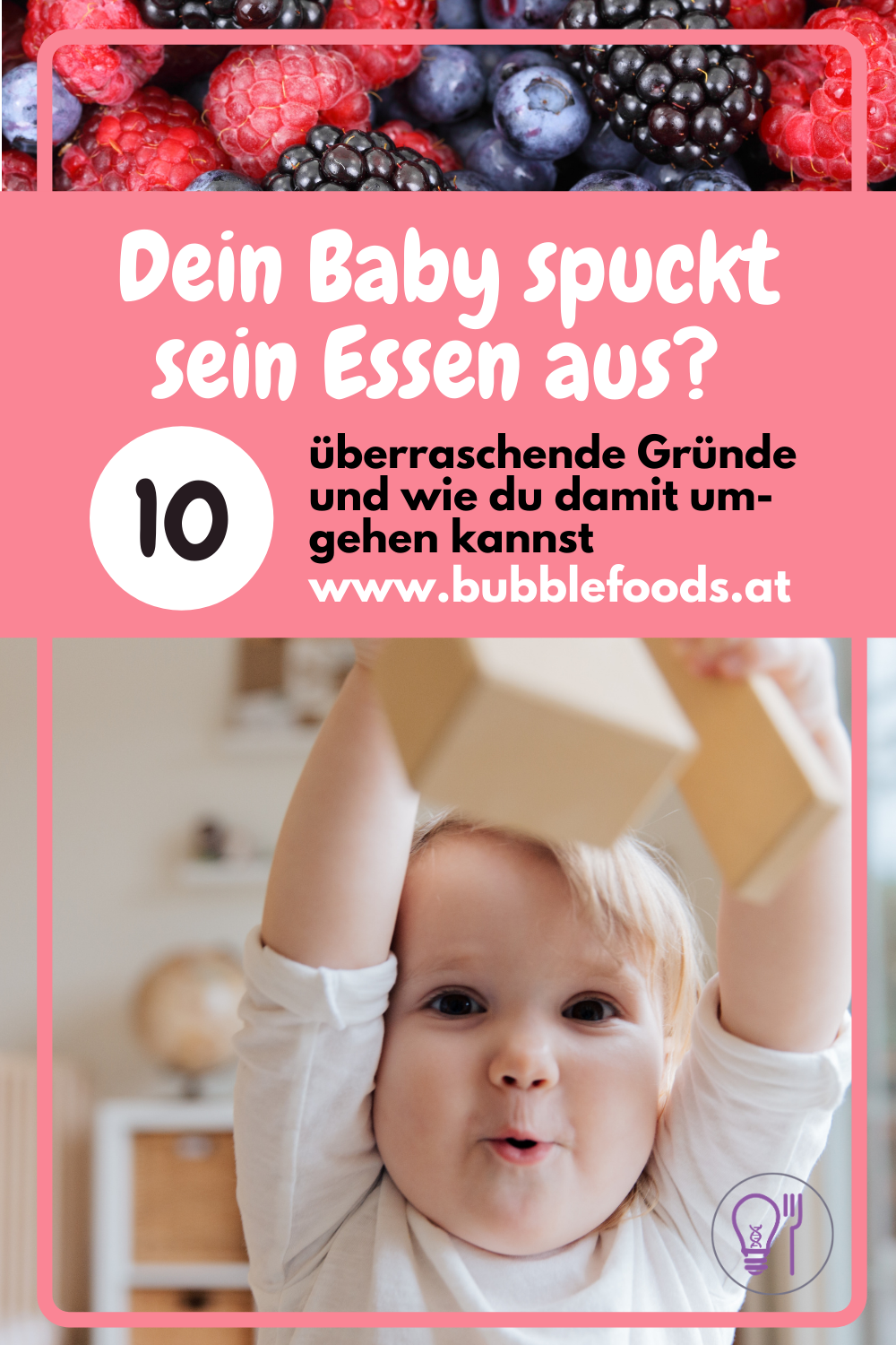 Pinterest Pin Baby spuckt Essen aus