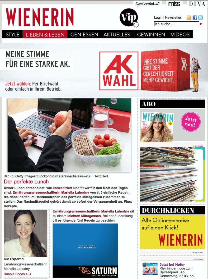 Screenshot Wienerin.at - Der perfekte Lunch - Teil 1