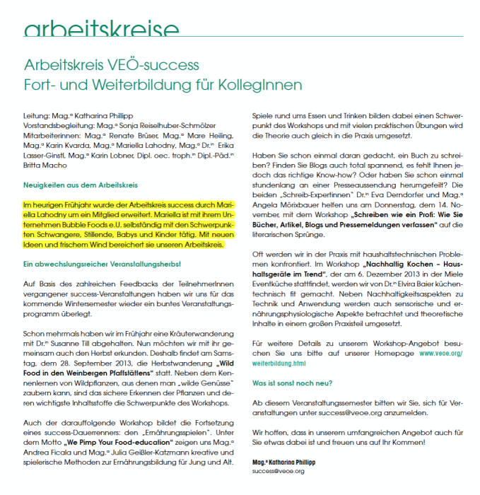 VEÖ Arbeitskreis Mitgliederservice erhält Unterstützung durch Mariella Lahodny